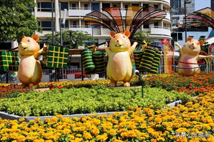 越南最大春节花街开幕：农历鼠年生肖十分可爱，洋溢着浓浓的年味