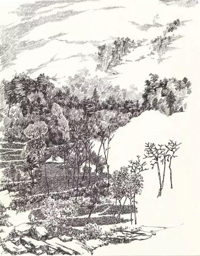 简单好画的风景速写 初学者(风景速写不会画)(17)