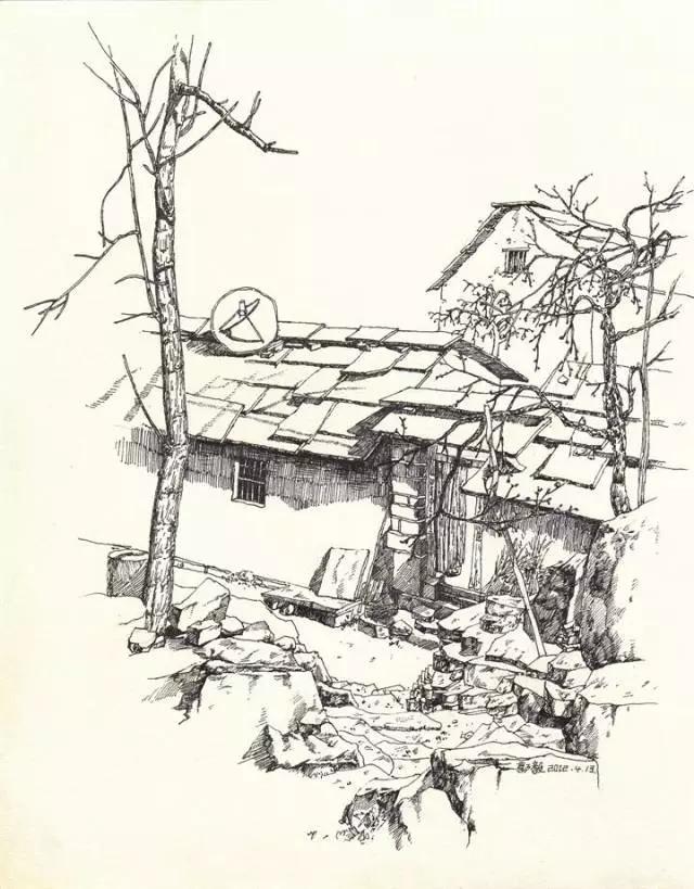 简单好画的风景速写 初学者(风景速写不会画)(20)