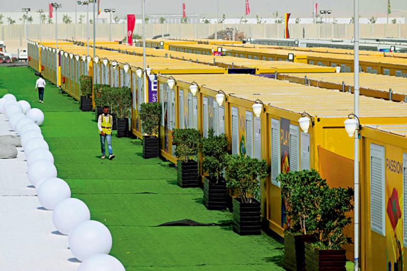 卡塔尔捐世盃临时屋安置灾民