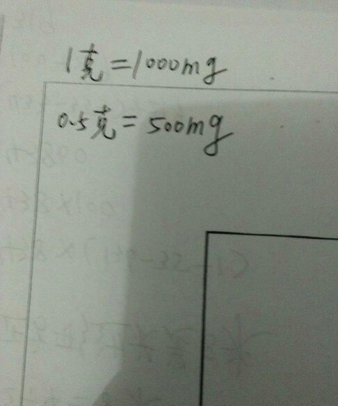 一克等于多少毫克