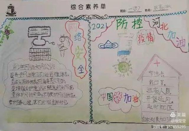 又简单又漂亮的网络安全手抄报（文明上网健康成长）(9)