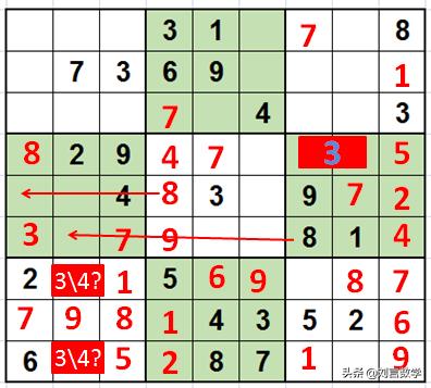 数独九宫格快速挑战高难度讲解（玩转数独之九宫数独高级技巧解题实例）(19)