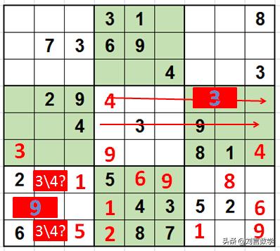 数独九宫格快速挑战高难度讲解（玩转数独之九宫数独高级技巧解题实例）(12)