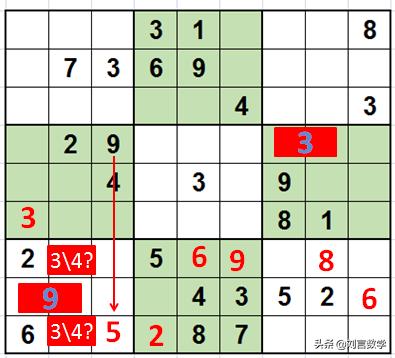 数独九宫格快速挑战高难度讲解（玩转数独之九宫数独高级技巧解题实例）(5)